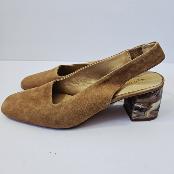 Maguire Malaga Slingback Heels Size 40 US 9.5 - 10 Beige Suede Leather Shoes - Picture 3 of 9